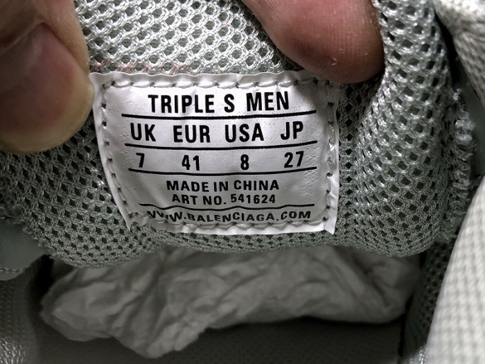BLEN Triple S Clear Sole Grey  541624W09O11705